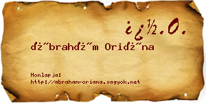 Ábrahám Oriána névjegykártya